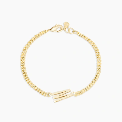 Wilder Alphabet Bracelet - W In Gold Plated Brass, Women's In Gold/w