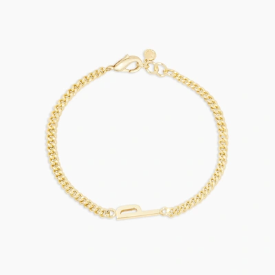 Wilder Alphabet Bracelet - P In Gold Plated Brass, Women's In Gold/p