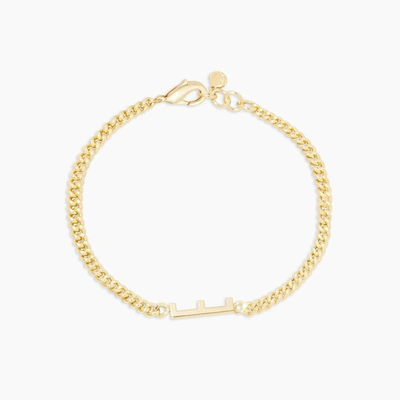 Wilder Alphabet Bracelet - E In Gold Plated Brass, Women's In Gold/e