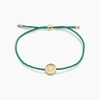 CHAKRA HEART CHAKRA COIN BRACELET IN GOLD PLATED BRASS, WOMEN'S IN GOLD/GREEN
