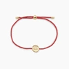 CHAKRA ROOT CHAKRA COIN BRACELET IN GOLD PLATED BRASS, WOMEN'S IN GOLD/RED