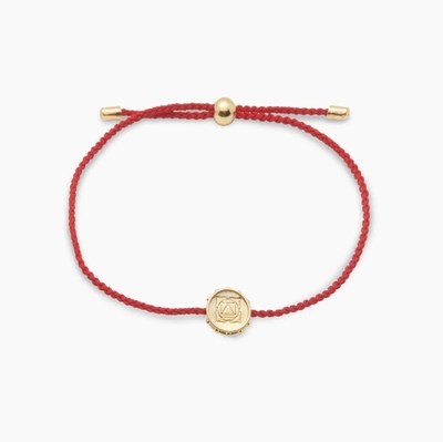 Chakra Root  Coin Bracelet In Gold Plated Brass, Women's In Gold/red