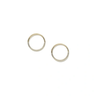 Eriness Half-diamond Loop Earrings In Yellow Gold