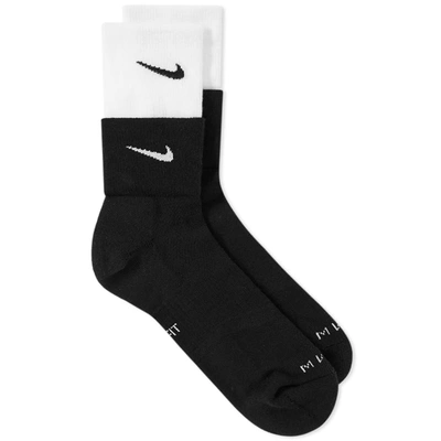 Pre-owned Nikelab X Mmw  Double Layer Socks Black