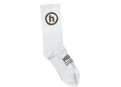 Pre-owned Hidden Ny  Crew Socks White