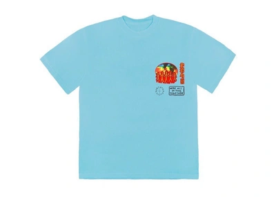 Pre-owned Travis Scott Cactus Jack C/o 2020 T-shirt Light Blue