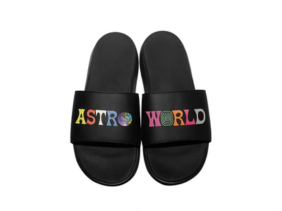 Pre-owned Travis Scott Color Logo Slides  Astroworld Black/multi