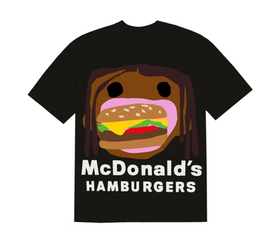 Pre-owned Travis Scott  X Cpfm 4 Cj Burger Mouth T-shirt Black
