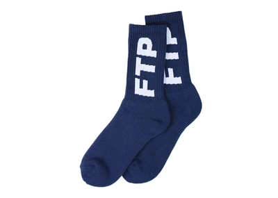 Pre-owned Ftp  Logo Socks Navy