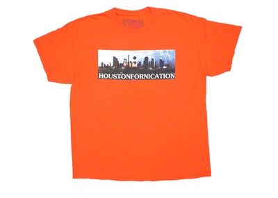 Pre-owned Travis Scott  Astroworld Houston Exclusive T-shirt Orange