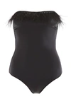 OSEREE SWIMSUIT WITH FEATHERS