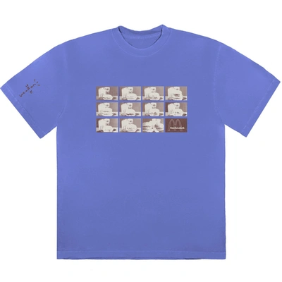 Pre-owned Travis Scott X Mcdonald's Menu Mono Logo Iii T-shirt Washed Purple