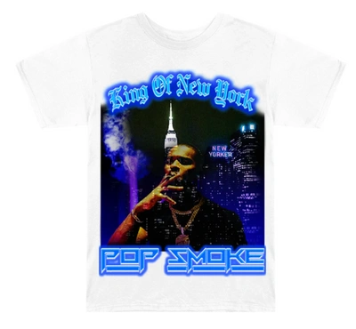 Pre-owned Pop Smoke  King Of New York T-shirt White