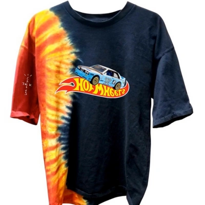 Pre-owned Travis Scott  Jackboys Racing T-shirt Tie-dye