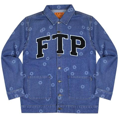 Pre-owned Ftp  Bullet Hole Denim Jacket Washed Indigo