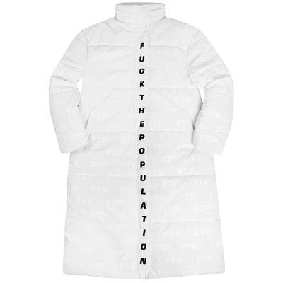Pre-owned Ftp  Reflective Trench Coat White