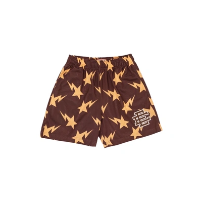 Pre-owned Eric Emanuel X Bape Miami Basic Short Brown/yellow