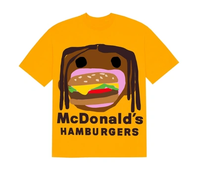 Pre-owned Travis Scott  X Cpfm 4 Cj Burger Mouth T-shirt Gold