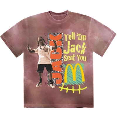 Pre-owned Travis Scott X Mcdonald's Jack Smile Ii T-shirt Berry