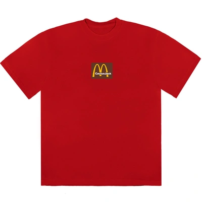 Pre-owned Travis Scott X Mcdonald's Sesame Inv Iii T-shirt Red