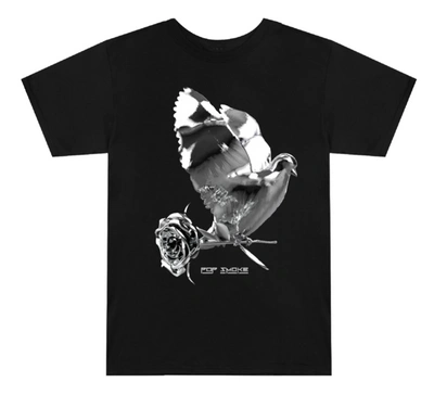 Pre-owned Pop Smoke Dove + Rose T-shirt Black