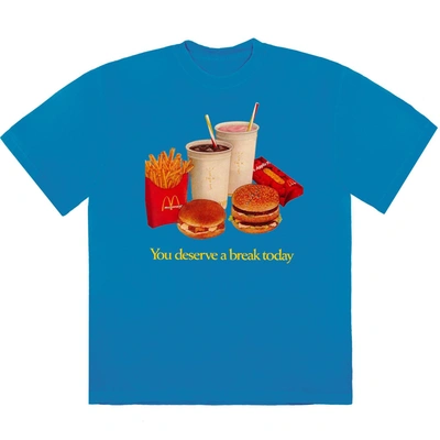 Pre-owned Travis Scott X Mcdonald's Deserve A Break Iii T-shirt Blue