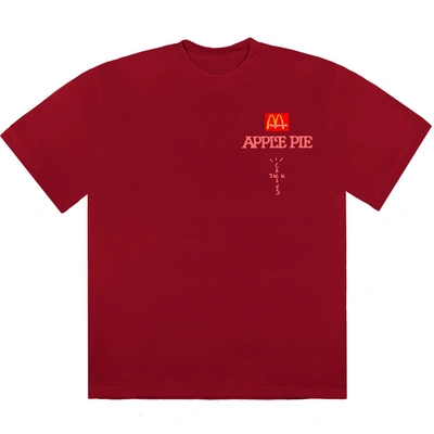Pre-owned Travis Scott X Mcdonald's Apple Pie T-shirt Red
