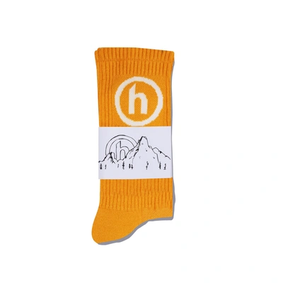 Pre-owned Hidden Ny  Crew Socks Orange