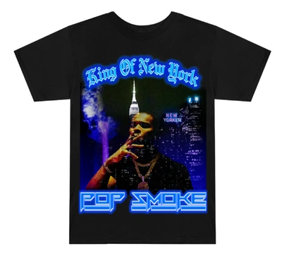 Pre-owned Pop Smoke  King Of New York T-shirt Black