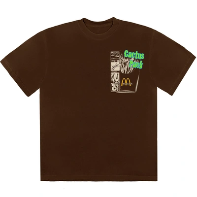 Pre-owned Travis Scott X Mcdonald's Cactus Pack Vintage Promo T-shirt Brown