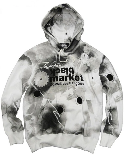 Pre-owned Comme Des Garçons  X Futura 2000 Black Market Hoodie Grey
