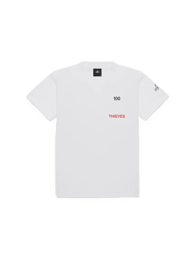 Pre-owned 100 Thieves  Numbers T-shirt White