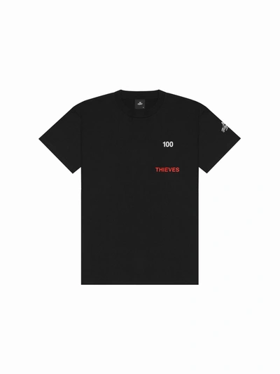 Pre-owned 100 Thieves  Numbers T-shirt Black