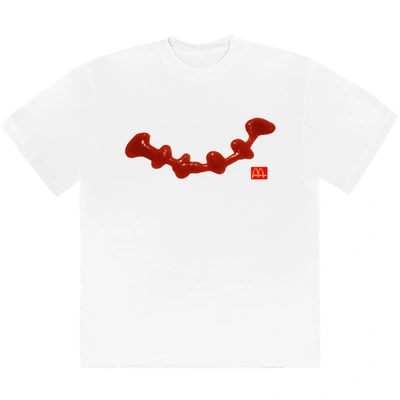 Pre-owned Travis Scott X Mcdonald's Ketchup T-shirt White
