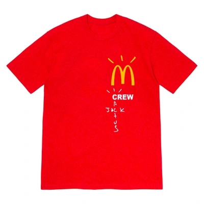 Pre-owned Travis Scott X Mcdonald's Crew T-shirt Red