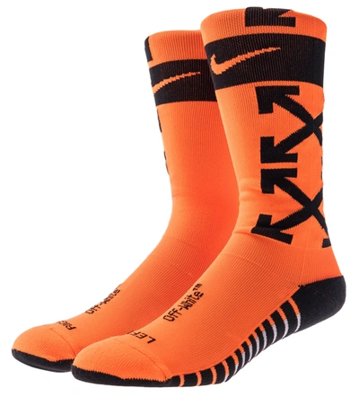Pre-owned Nikelab X Off-white  Fb Socks Orange