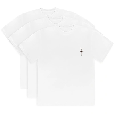 Pre-owned Travis Scott Cj T-shirt (3 Pack) White