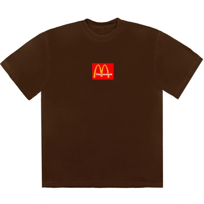 Pre-owned Travis Scott X Mcdonald's Sesame Iii T-shirt Brown