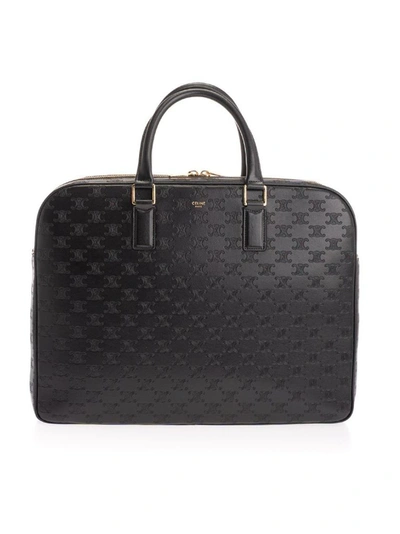 Celine Céline Men's Black Leather Briefcase