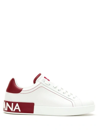 Dolce E Gabbana Portofino White Leather Sneakers