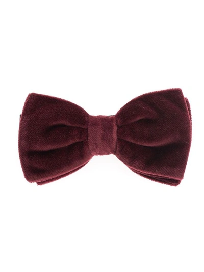 Dolce E Gabbana Men's Burgundy Cotton Bow Tie