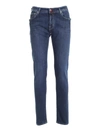 JACOB COHEN JEANS IN BLUE WITH LOGO LABEL