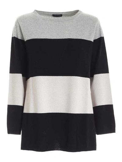 Paolo Fiorillo Lamé Details Pullover In Black Grey And Beige