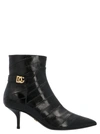 DOLCE E GABBANA DOLCE E GABBANA WOMEN'S BLACK ANKLE BOOTS,CT0700A8M2480999 36.5