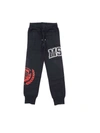 Msgm Logo Print Cotton Sweatpants In Blue