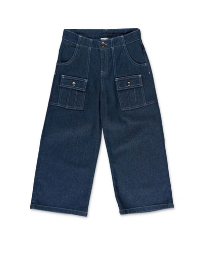 Chloé Kids' Wide Blue Jeans