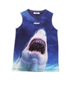 MSGM SHARK PRINT TOP IN SHADES OF BLUE