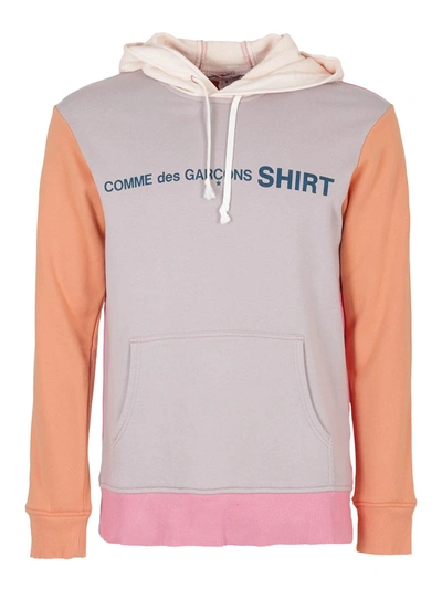 Comme Des Garçons Comme Des Garcons Shirt Logo Sweatshirt With Hood In Pink