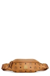 Mcm Visetos Small Belt Bag In Cognac