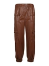 Msgm High-waisted Pocket-detail Trousers In Brown